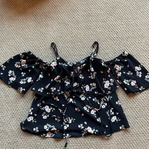 Floral Cold Shoulder Blouse